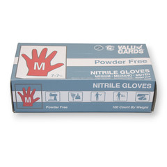 1 CASE VALU GARDS NITRILE MEDIUM DISPOSABLE GLOVES 10 boxes of 100 Gloves each