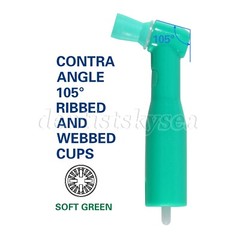 100pcs Dental Prophy Brush Cup Disposable 105° Angle Polish Brushes Green