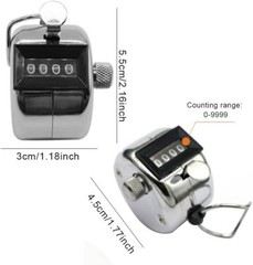 Hand Tally Counter, Handheld 4 Digit Lap Counter, Manual Mechanical Clicker HO
