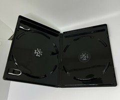 NEW ITEM! 10 NEW 11mm 4K ULTRA HD BLACK DOUBLE DVD CASE WITH BOOKLET CLIPS, RP2B
