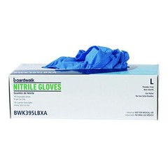 Boardwalk 395 Series Large Disposable Nitrile Gloves, 9.5″ Long, 2 Boxes of 100