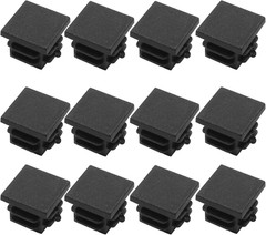 Bonsicoky 12 Pack 3/4″ Square Plastic Plugs, Black Tubing End Caps Plugs Insert