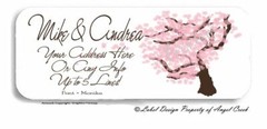 Paint Splats Cherry Blossom Tree Wedding Personalized Return Address Labels