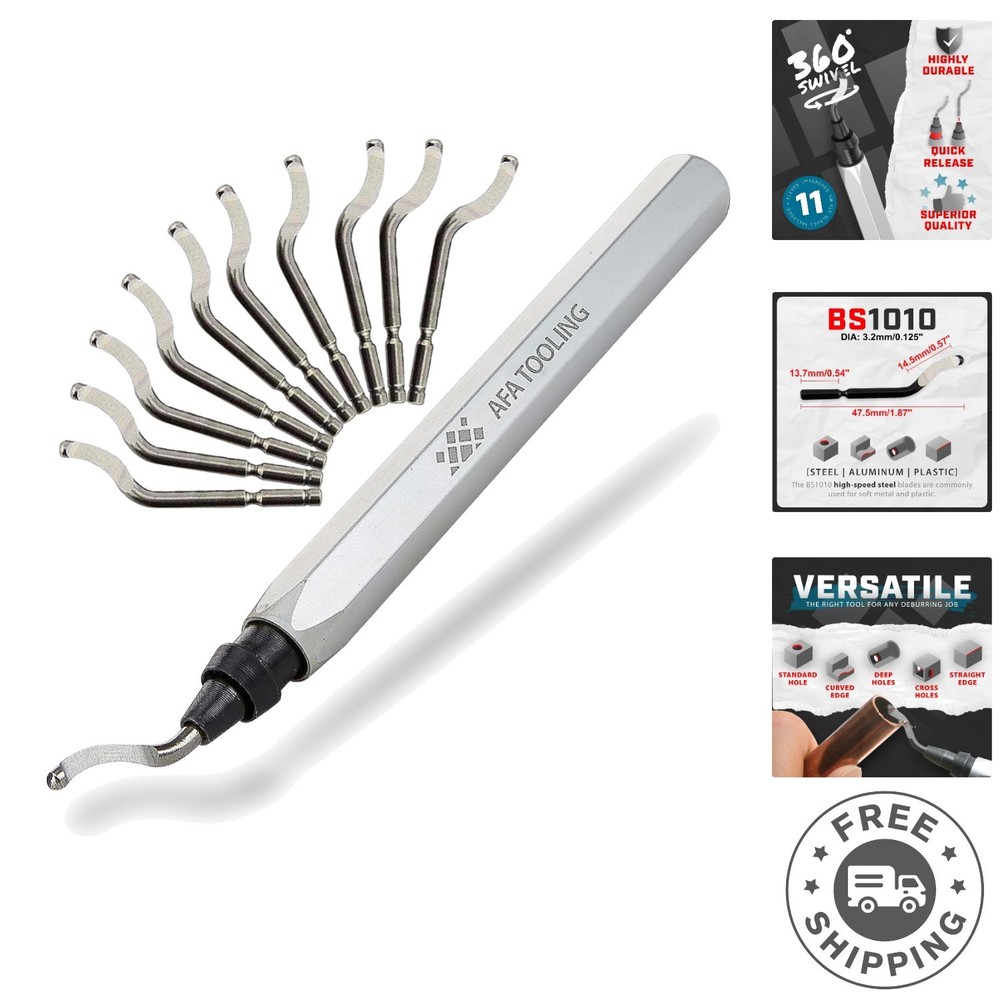 Heavy-Duty Deburring Tool for Metal, PVC & 3D Printed Edges – 11 Blades