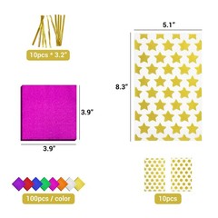 820 PCS Food Grade Foil Candy Chocolate Wrappers Bags Metallic Ties 4×4 Inch