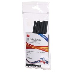 3M Eps300-3/16-6″-Black-10-10 Pc Pks Adhesive Lined Heat Shrink Tube, Thin