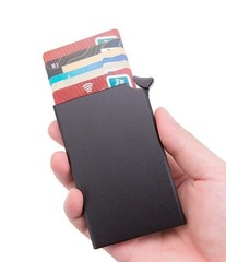Mens Slim Carbon Fiber Money Clip Wallet RFID Blocking ID Credit Card Holder
