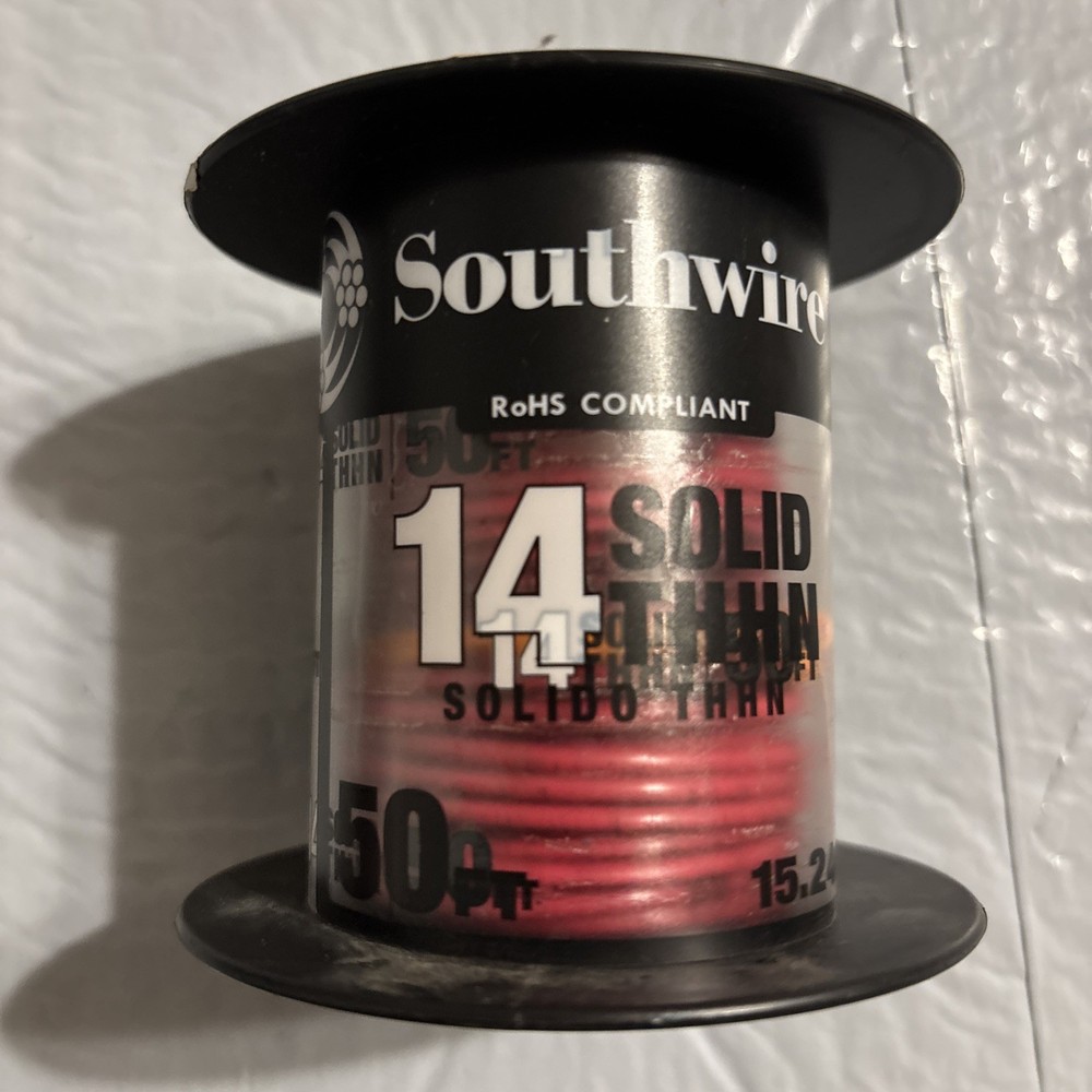 50 Feet 14 Awg Solid Copper Wire (Red)