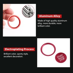 Car Accessories Fit for Audi A4 A5 A6 A7 Q5 Red Car Engine Start Button Cover…