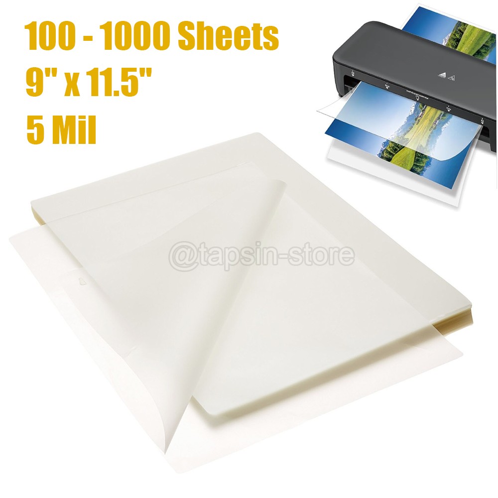 5 Mil Clear Thermal Laminating Pouches Letter 9″ x 11.5″ Size Laminator Sheets