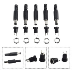5 Pair DC 12V Male Female Socket Panel Mount Barrels Jack Plug Power Connector F