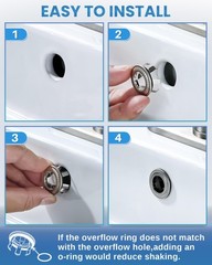 2 Pack Sink Overflow Ring, WOWOW Brass Trim Brushed Nickel