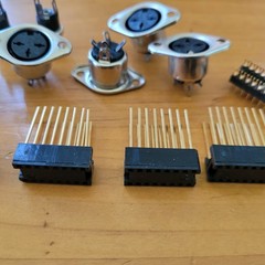 Vintage Electronics Connector Lot 3 Pin DIN RJ Modular Gold Headers 13 Pc