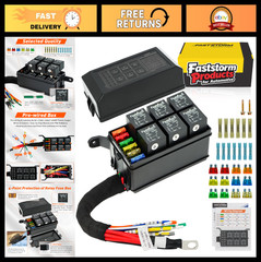 6 Way Waterproof Relay Box with Diodes, Pre-Wired 12V Panel for Car Marine Boat