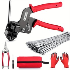 150 PCS Metal Zip Ties & Stainless Steel Cable Tie Gun Heavy Duty Tool Set⭕️