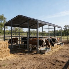 New 13×20FT Metal Livestock Shed Steel Shelter Cowshed for Farm Animal Free Ship