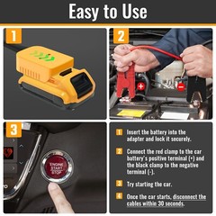For Dewalt 18v/20v Dcb Battery, 12AWG 5.9ft Jumper Cables for Car Starter
