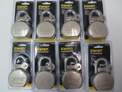 Lot 12 Saker 65mm Steel Ball Pad Lock / Keyed Same
