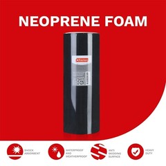 XFasten Neoprene Sponge Foam Rubber Sheet Roll, Black, 1/4-Inch Thick, 12″ x 55″