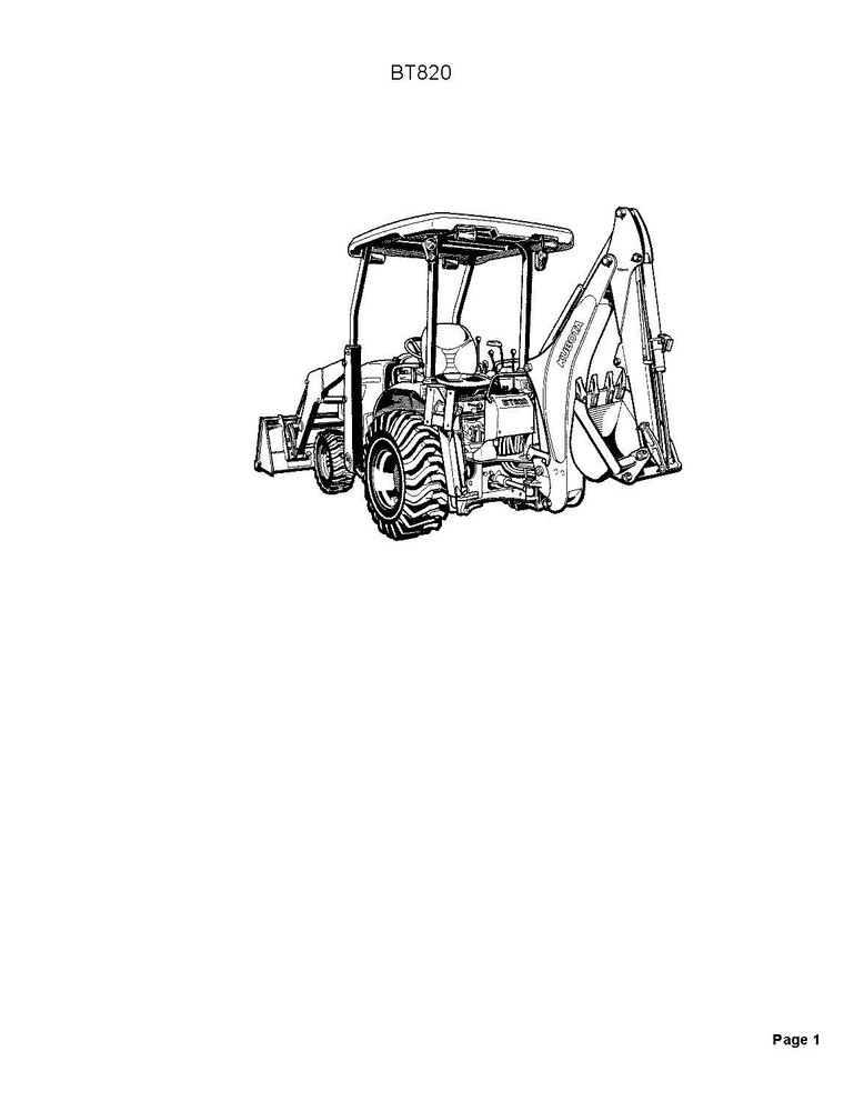 BT820 Backhoe illustrated Parts Manual Exploded-Diagrams -Kubota BT 820