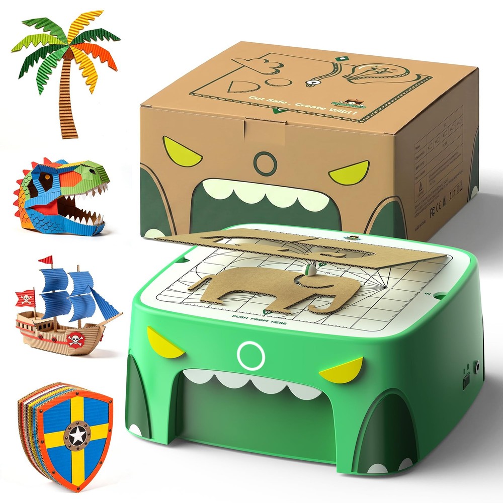 Upgraded Kids Cardboard Cutter, Safe Bladeless STEM Building Machine
