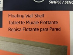 18″ x 6″ x 2″ Modern Edge Gray Floating Wall Shelf