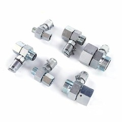 6pcs Hydraulic Swivel Run Tees Hydraulic Tee Connectors ORFS Testing Tee Fitting