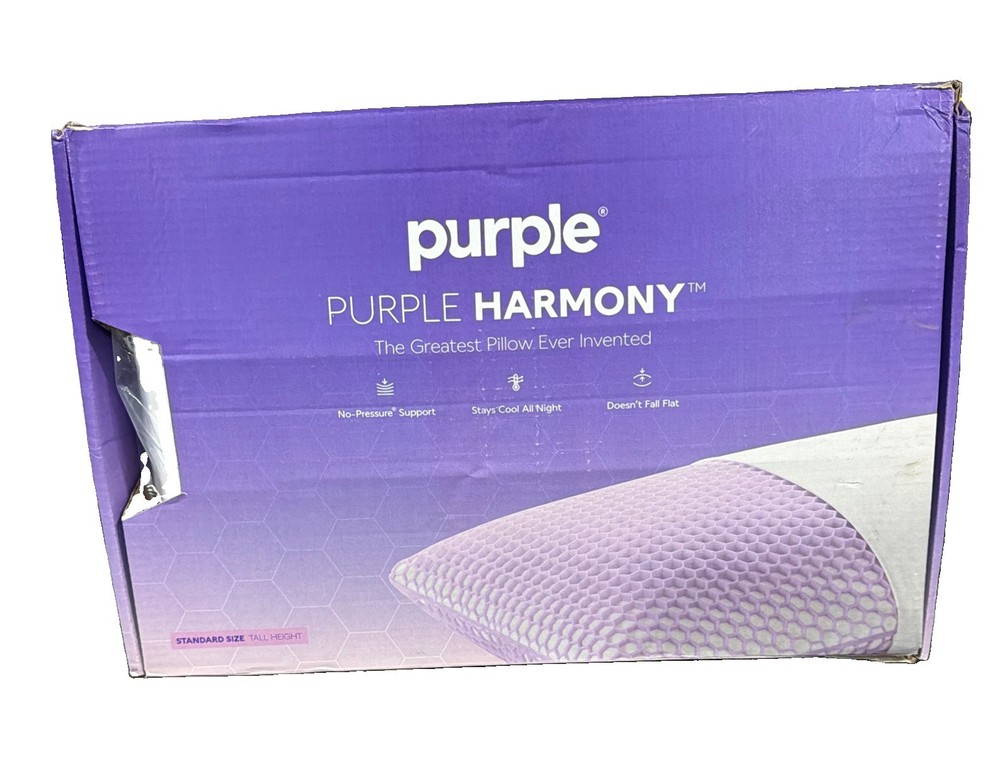 PURPLE Gridcloud Standard Size PILLOW TALL HEIGHT Stays Cool, New In Box