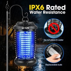Iqn Bug Zapper Outdoor Plug-In Electric Mosquito Fly Zapper 15W Grid On/Off