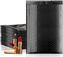 Black Metallic Glamour Mailers Bubble Envelopes #0 6×10 Inches Pack of 25 Pieces