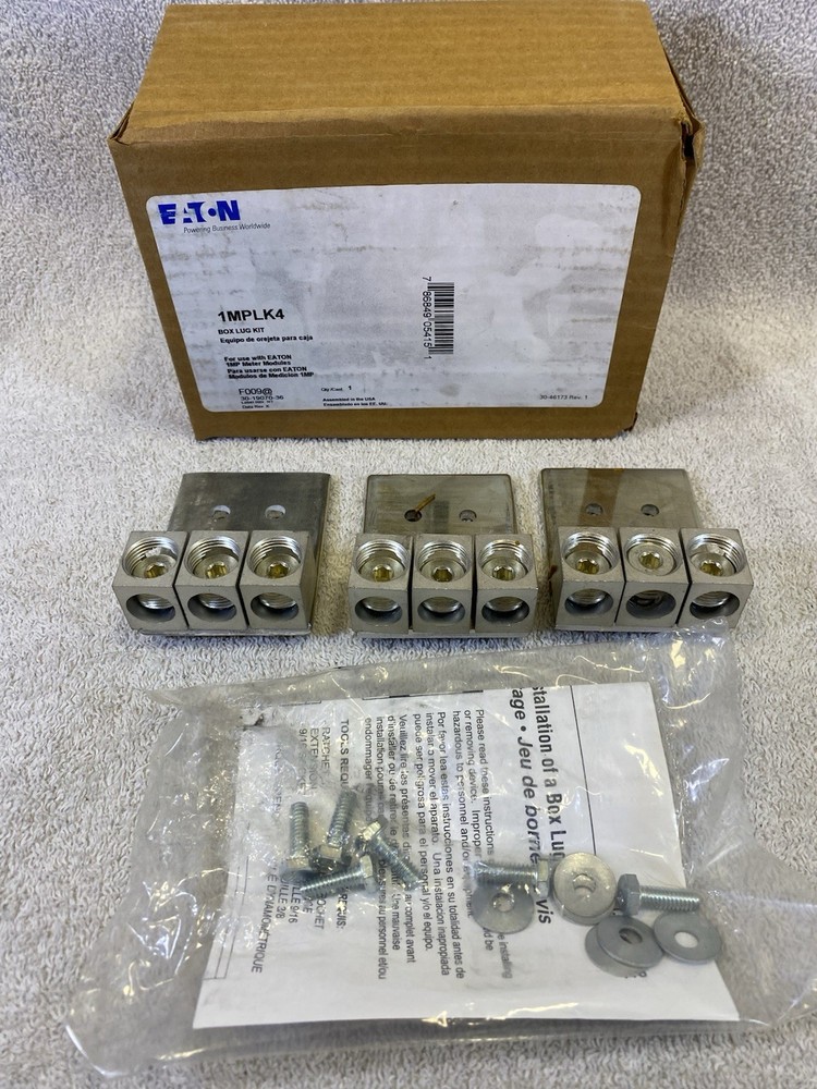 NEW Eaton Cutler Hammer 1MPLK4 Box Lug Kit 600A for 1MP Type Meter Packs 3 lugs