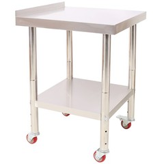 24×15″ Stainless Steel Prep Table w/Backsplash, Undershelf, 4 Casters, 440lb