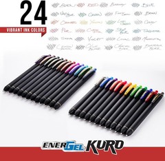 EnerGel Kuro Shades of Dusk, Retractable Liquid Gel Pen, Assorted Ink Colors,