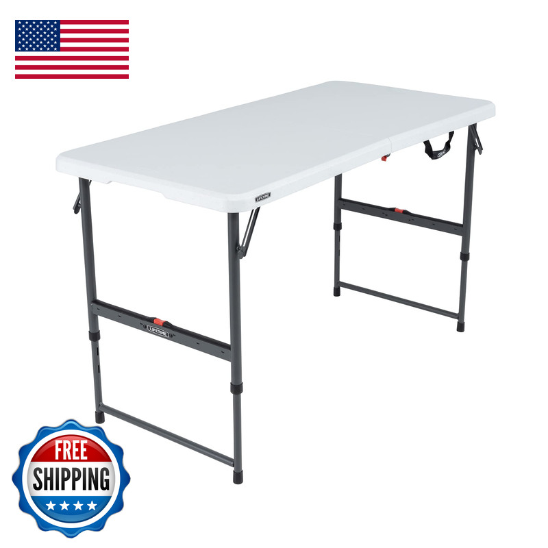 Lifetime Height Adjustable Folding Table 4 Foot 80952