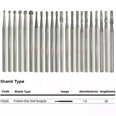 Dental Surgical Burs Round Long 4 556 557 558 330 Carbide Burr High Speed 25mm