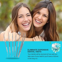 Dental Tools, 6-Pack Stainless Steel Teeth Cleaning Kit – Dental Scraper, Pic…