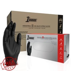 1st Choice Nitrile Gloves Medium Case 1000 Black 6 Mil