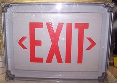 NEW DUAL-LITE LITEFORMS LN4XRW LED EXIT SIGN 120/277 VAC NEMA 4X RAINTIGHT
