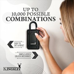 Key Lock Box Large Capacity Key Storage Box Resettable Code Indoor Outdoor KL313
