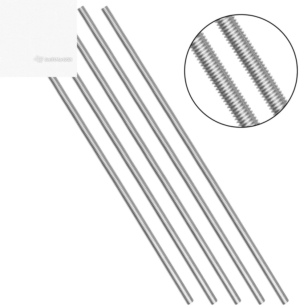 5 Pack M6-1.0 Stainless Steel Fully Threaded Rod 304 Right Hand Stud 250mm Lon