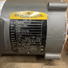 Baldor Reliance VM3542 34A63-883 AC Motor 3/4Hp 1725rpm 230/460V 3Ph 56C TEFC