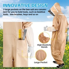 Professional Full Beekeeping Suit Protective Bee Heavy Duty with Gloves XXL NEW