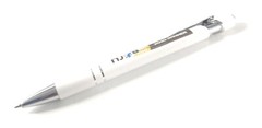 10 Misprint Metal Soft Touch Stylus Retractable Click Pens ALPHA Pen Lot WHITE