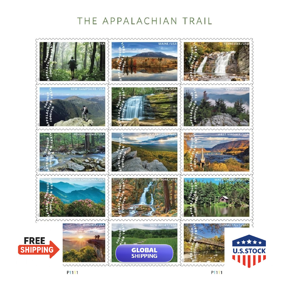 United States Postal Service The Appalachian Trail 2025 2 Sheets Of 15