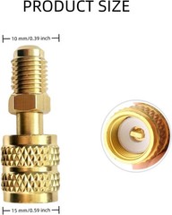 2Pcs R32 R454B Refrigerant Adapter Brass, 1/4 Inch Female to 1/4 Inch Male Rever