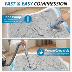 Cozy Essential Vacuum Storage Bags, 80% Compression Vacuum Seal Space Saver P…