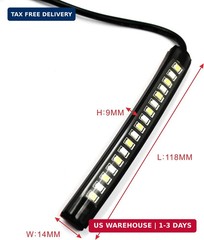 FXC 2x Universal Flexible LED Turn Signal Tail Brake License Plate Light Integra