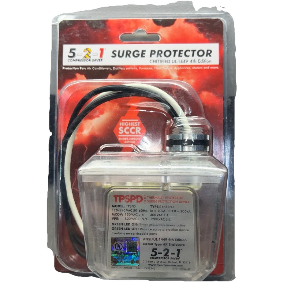 5-2-1 TPSPD Thermally Protected Surge Protector FREE Hard Start Compressor Saver