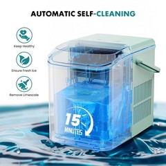 OLIXIS Ice Maker Machine with Handle,26lbs in 24 Hours,9 Cubes in 6 Mins,Auto…