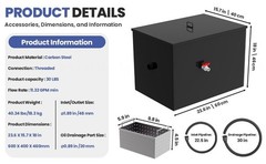 30 Gallon Commercial Under Sink Grease Trap 30 LBS Under Sink Grease Trap